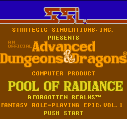 Advanced Dungeons & Dragons - Pool of Radiance (Japan) Title Screen